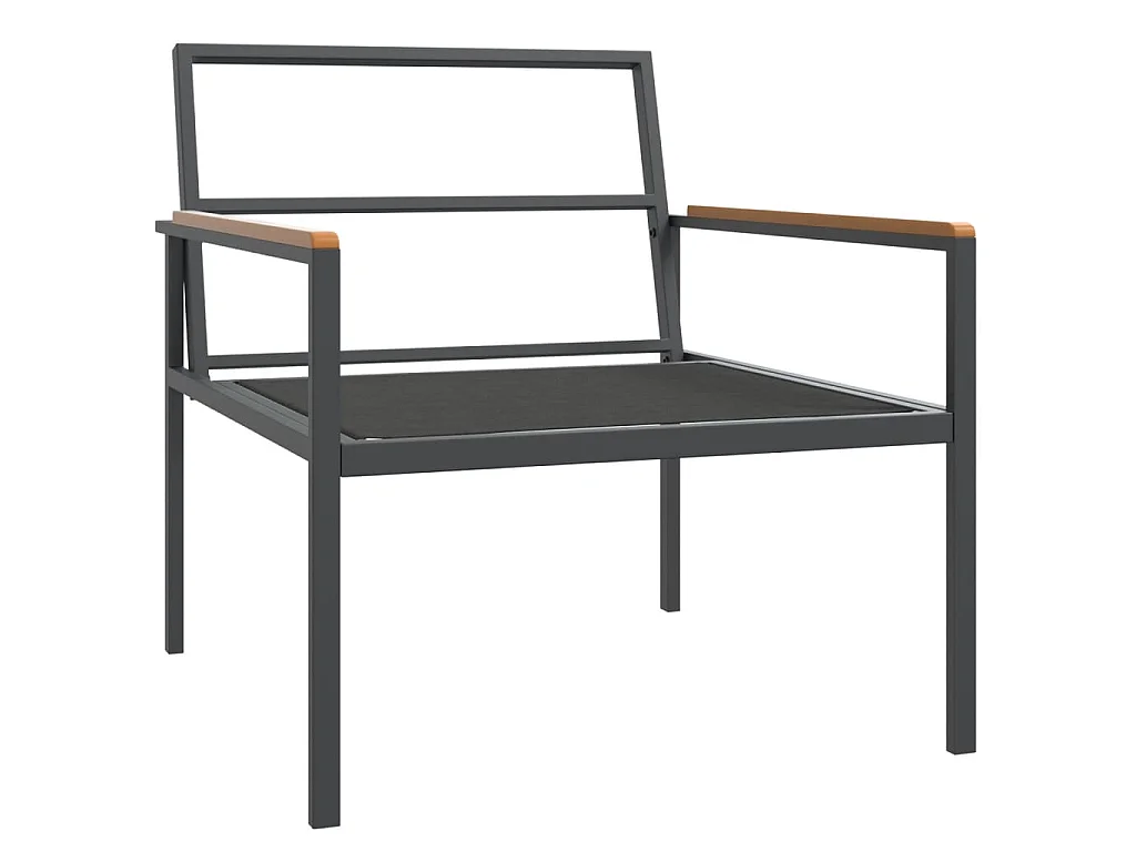 3-tlg. Garten-Lounge-Set mit Kissen Anthrazit Stahl