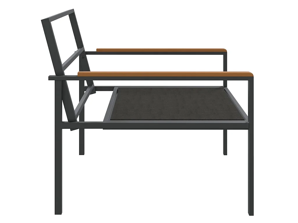 3-tlg. Garten-Lounge-Set mit Kissen Anthrazit Stahl