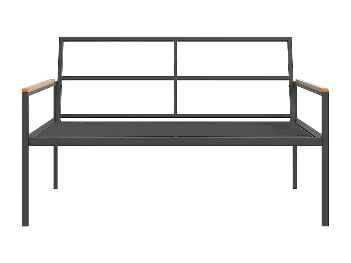 3-tlg. Garten-Lounge-Set mit Kissen Anthrazit Stahl