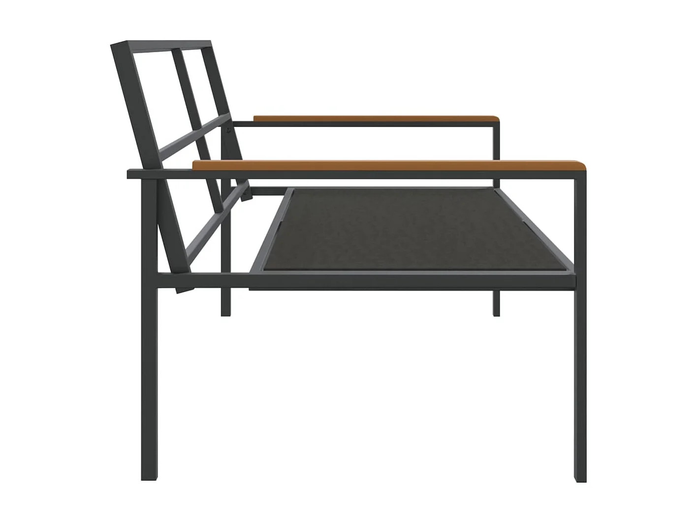 3-tlg. Garten-Lounge-Set mit Kissen Anthrazit Stahl