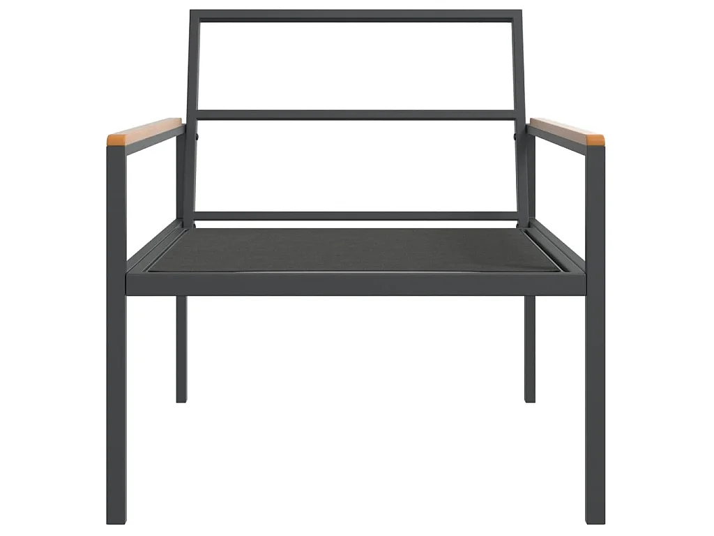 Salon de jardin avec coussins 3 pcs anthracite acier