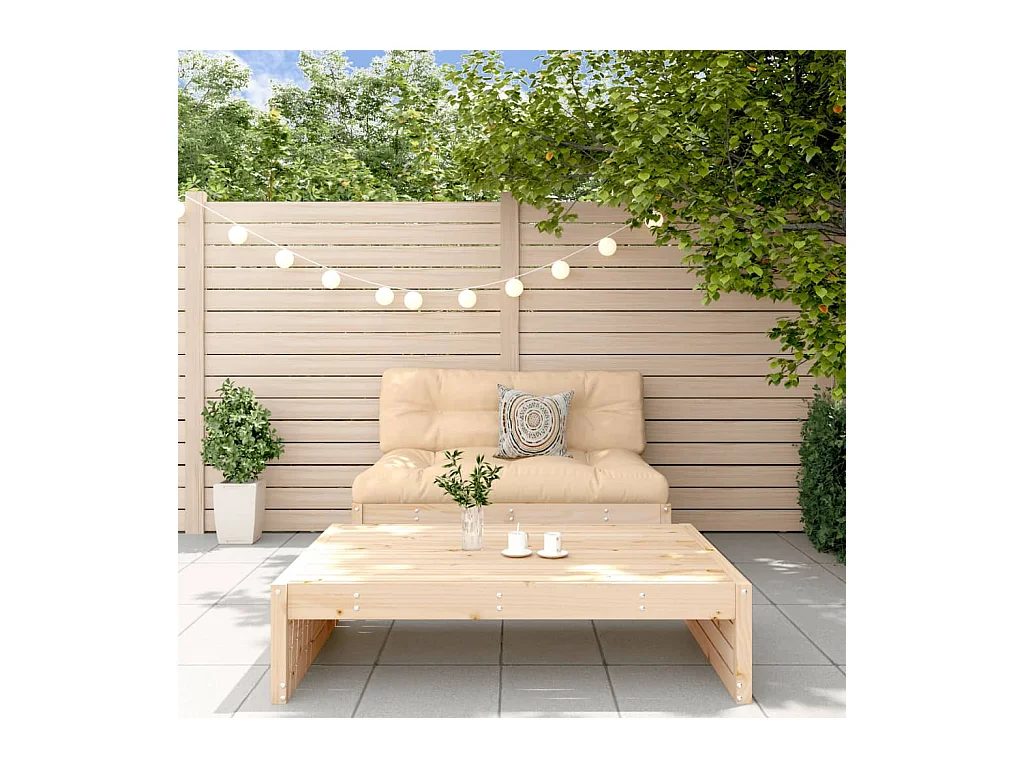 Set Divani da Giardino 2 pz con Cuscini in Legno Massello