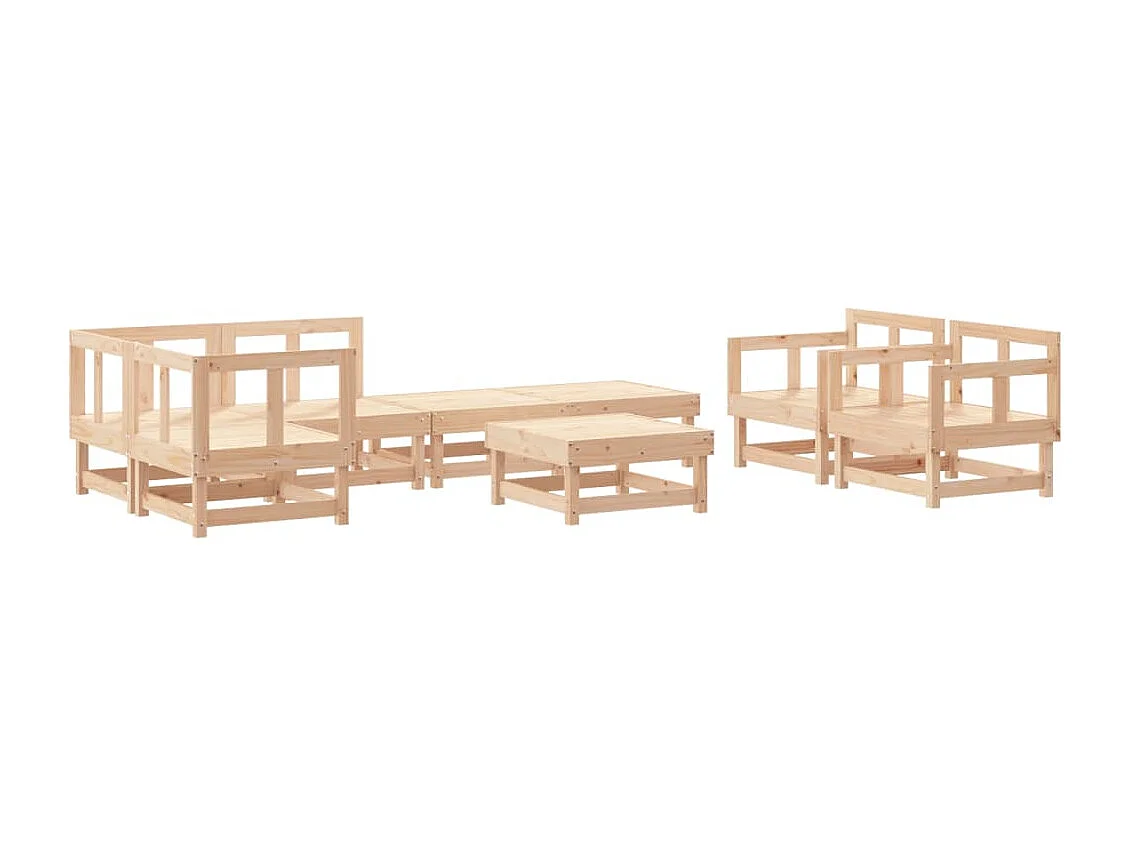 Salon de jardin 8 pcs Bois de pin massif