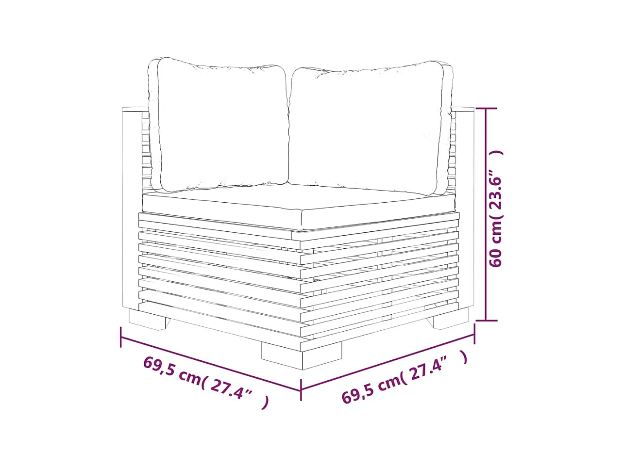 Set Divani da Giardino 6 pz con Cuscini Legno Massello di Teak