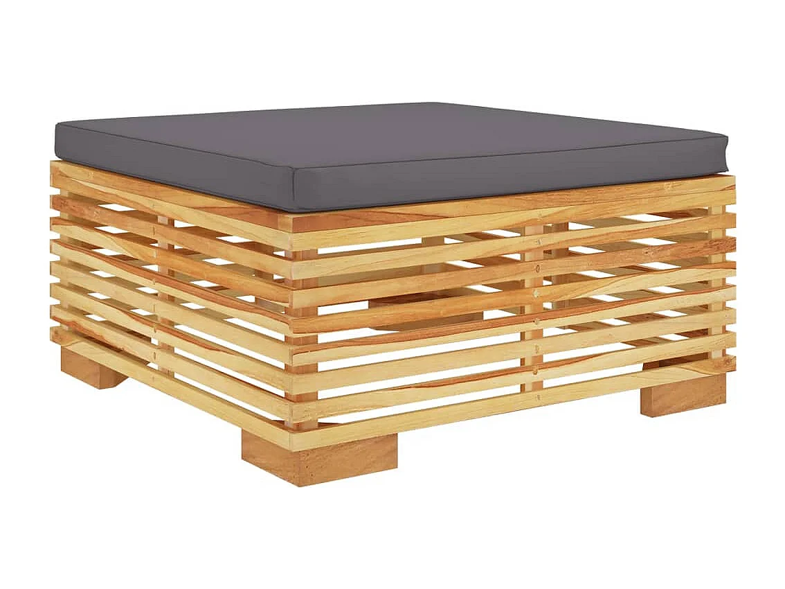 6 pcs conjunto lounge jardim c/ almofadões madeira teca maciça