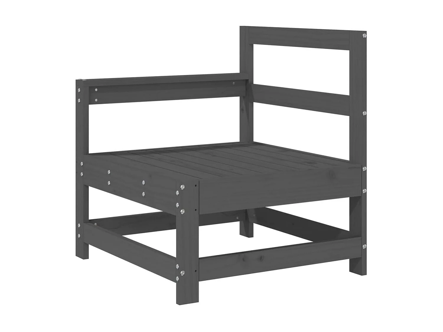 Set Salotto da Giardino 7 pz Grigio in Legno Massello di Pino