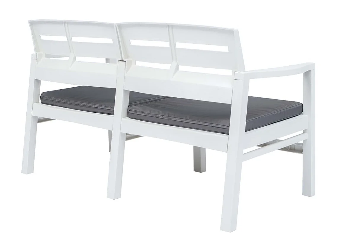 Salon de jardin 4 pcs plastique blanc