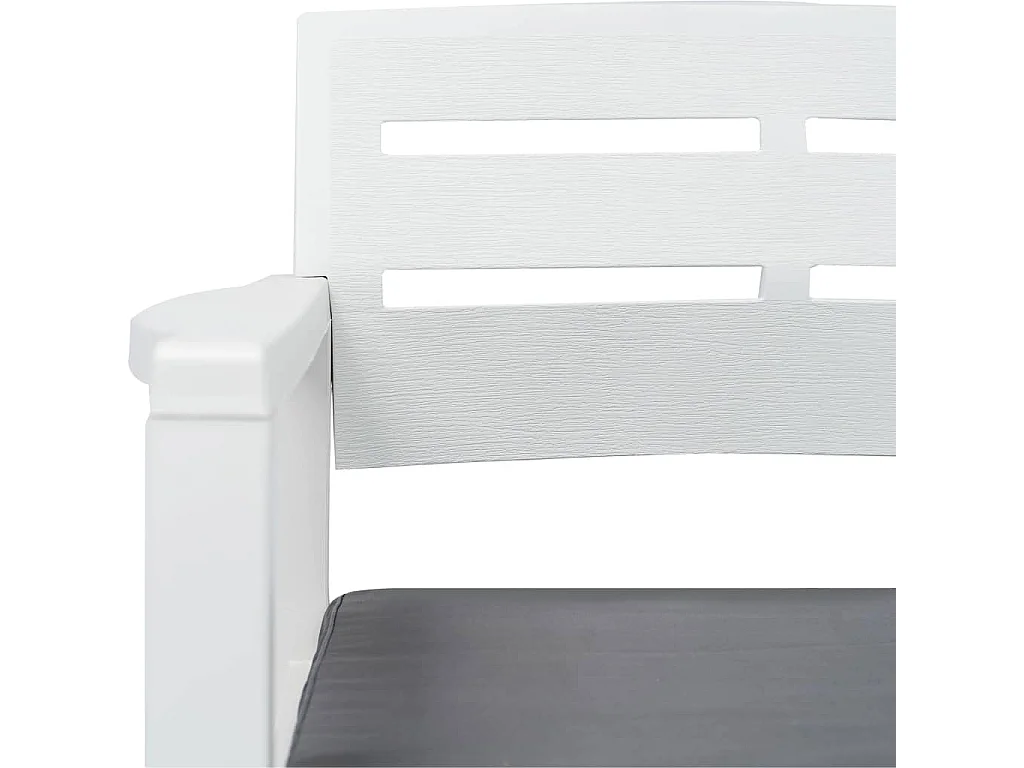 Salon de jardin 4 pcs plastique blanc