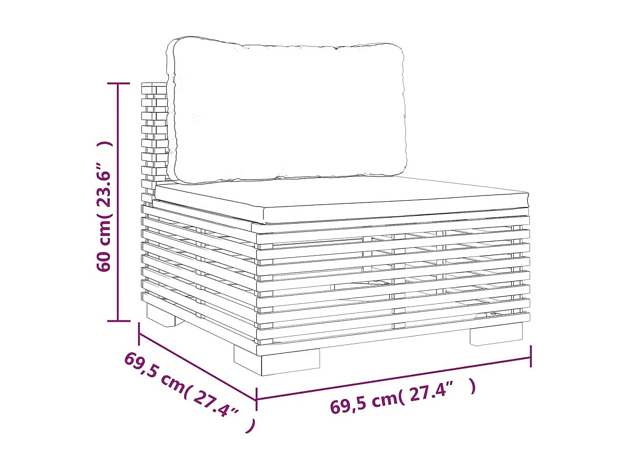 10 pcs conjunto lounge jardim c/ almofadões madeira teca maciça