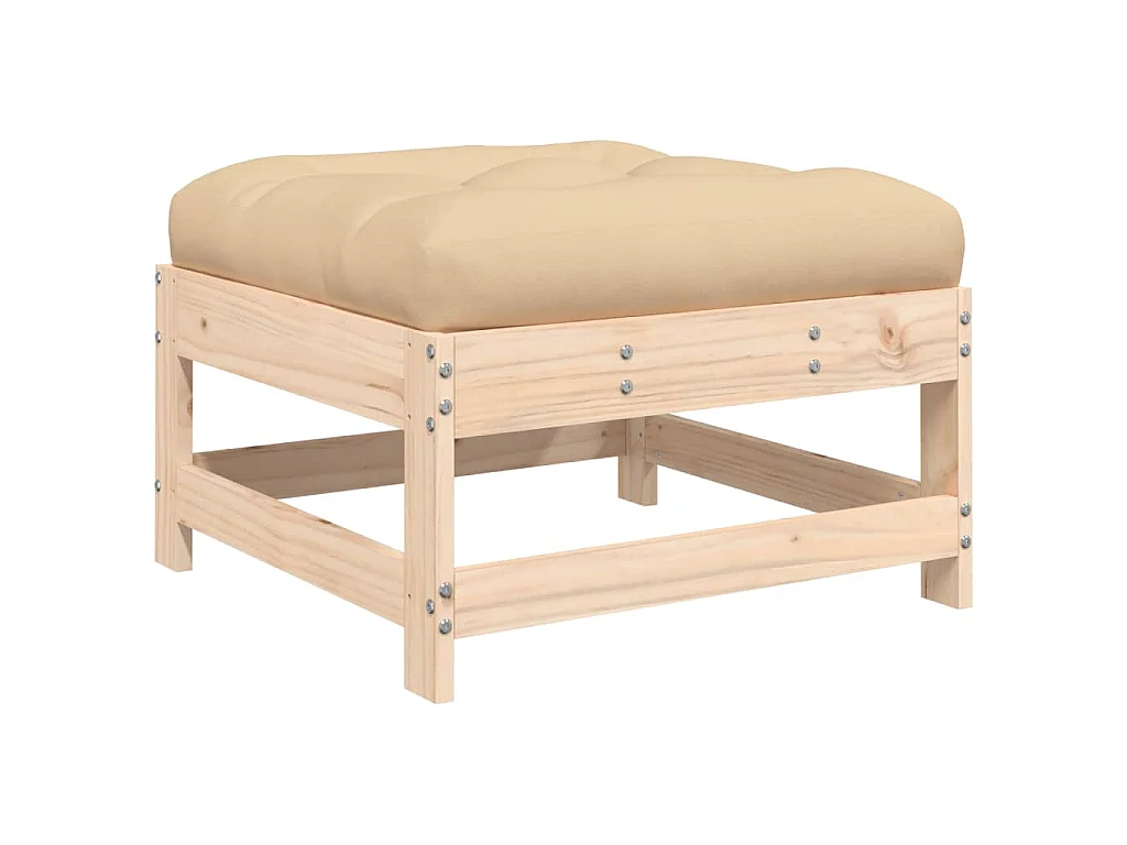 Salon de jardin 5 pcs avec coussins bois massif