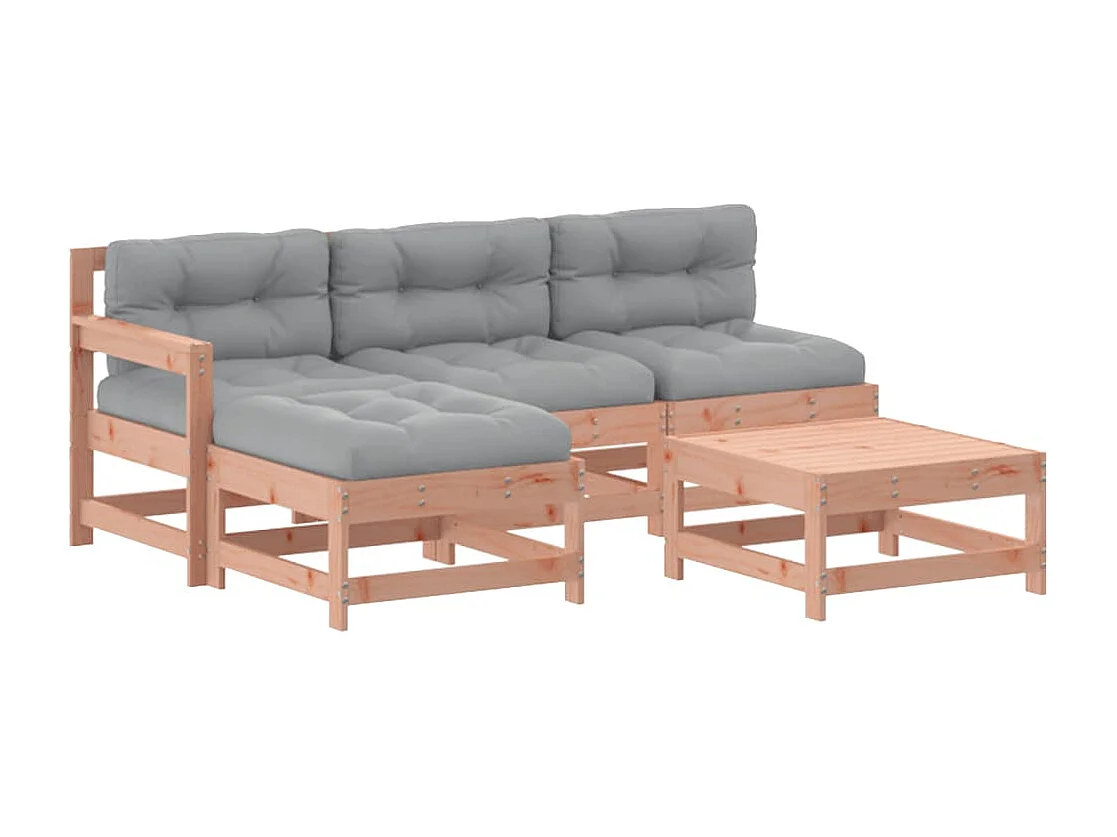 Set Divani Giardino 5 pz con Cuscini Legno Massello di Douglas
