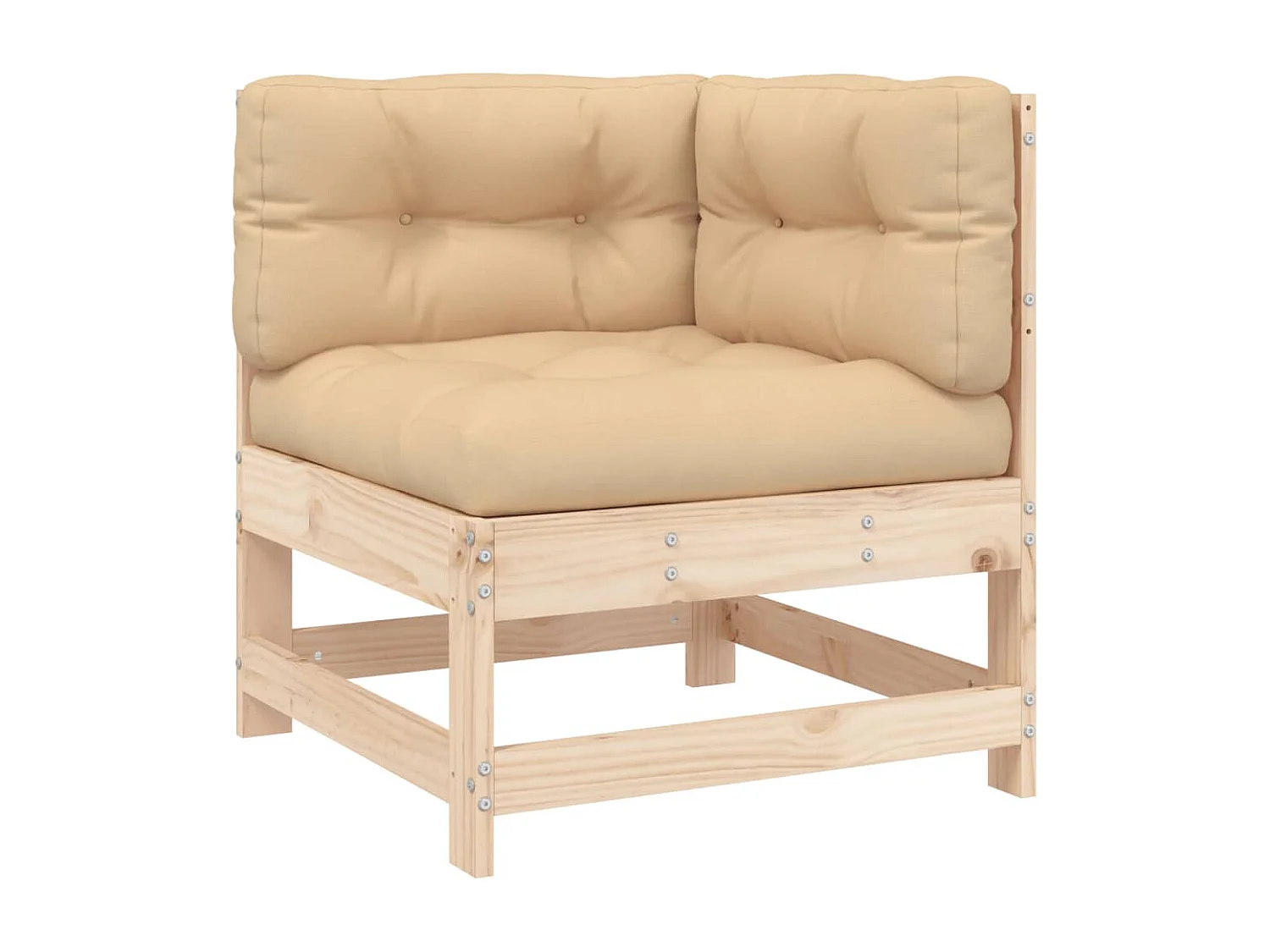 7 pcs conjunto lounge jardim c/ almofadões madeira maciça