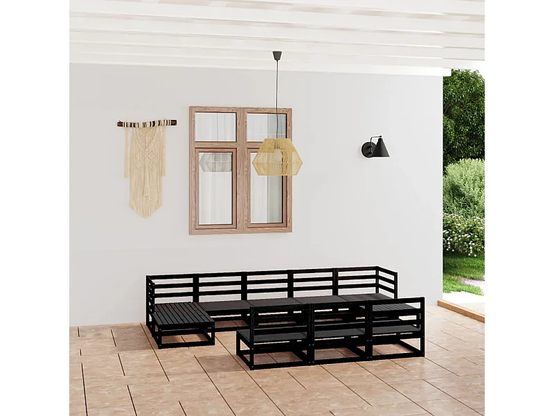 Set Divani da Giardino 10 pz in Legno Massello di Pino