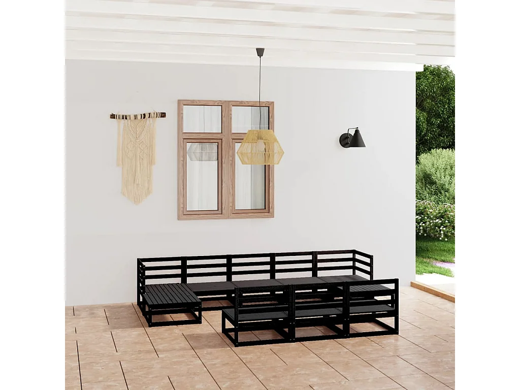 Set Divani da Giardino 10 pz in Legno Massello di Pino