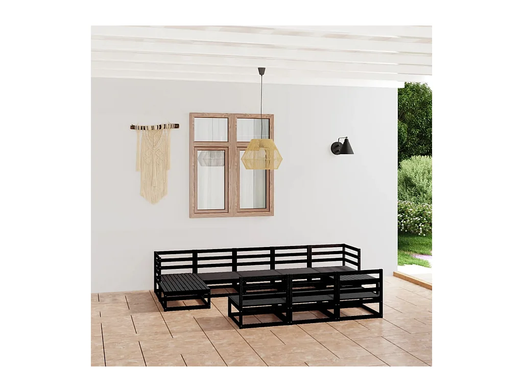 10-delige Loungeset massief grenenhout