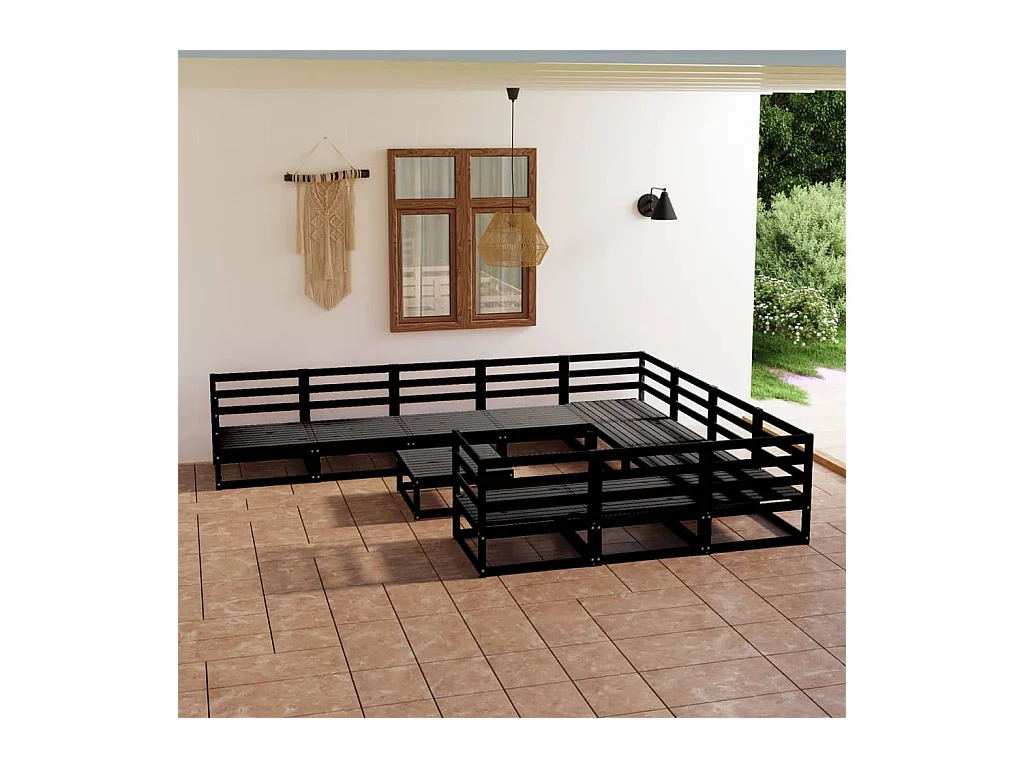 11-delige Loungeset massief grenenhout