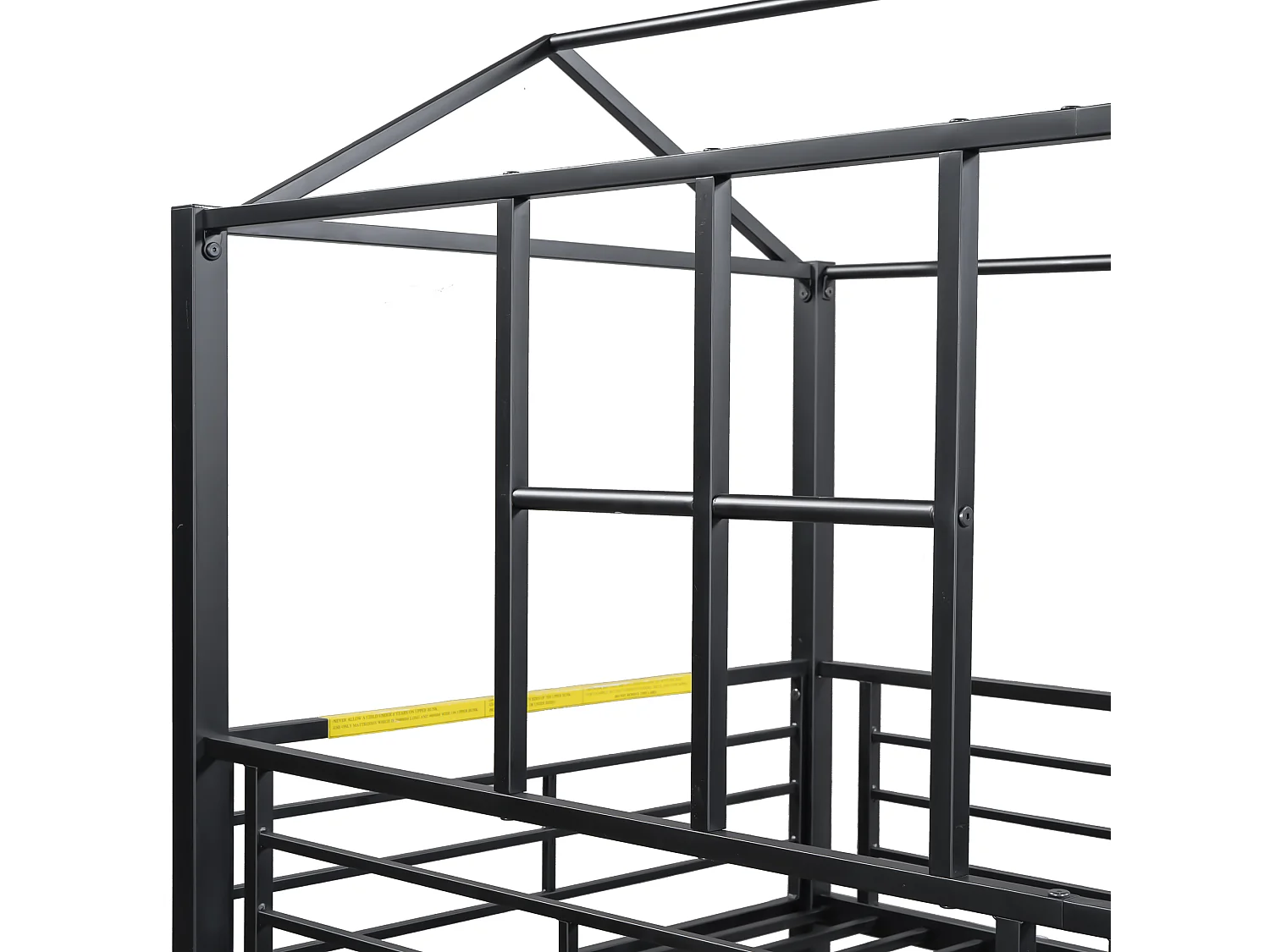 Lits superposés 2 x 90 x 200 cm avec toboggan pour enfant - Métal - Noir