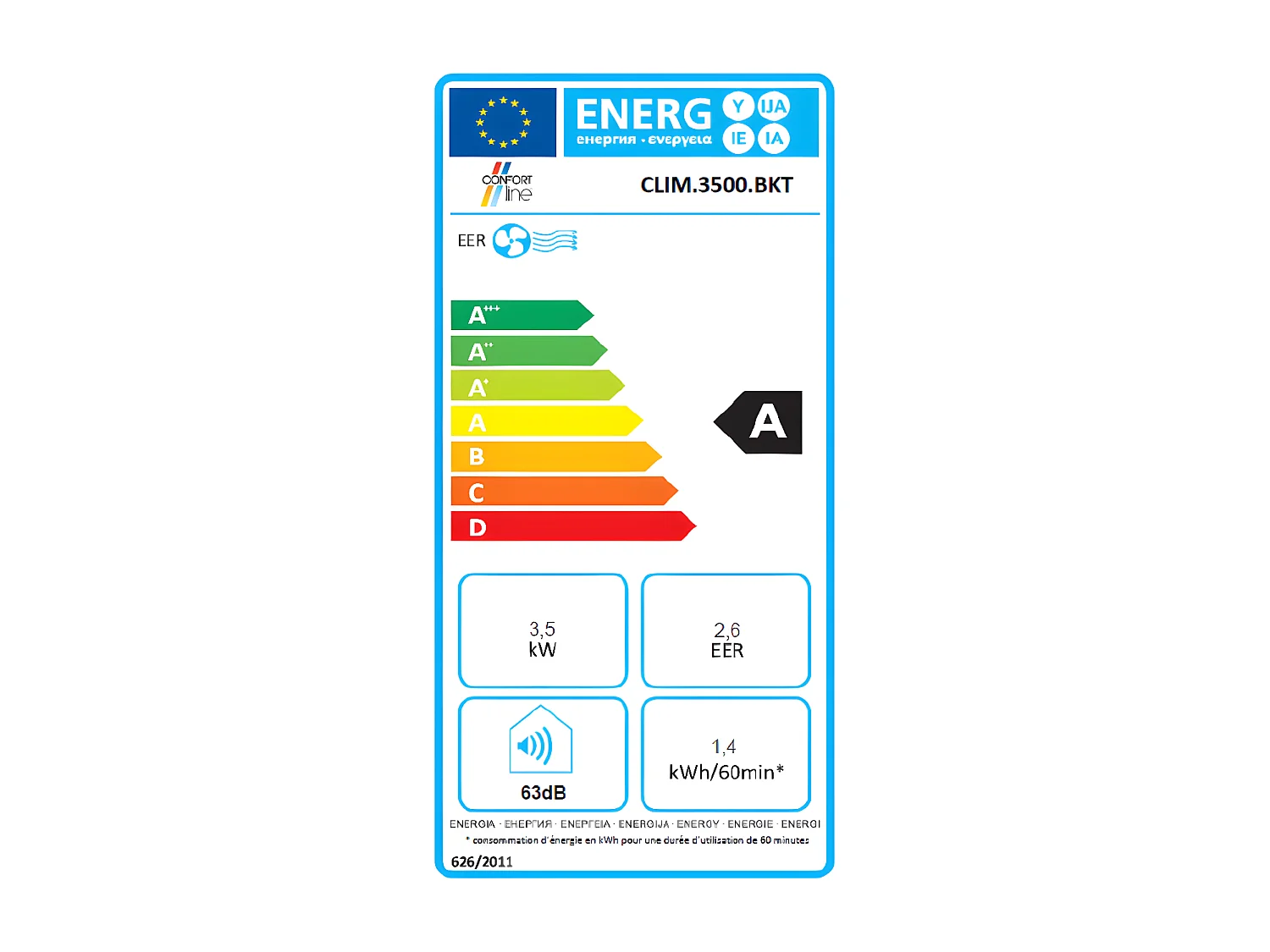 Confort Line Climatiseur mobile 3540w 36m2 avec kit fenêtre - clim.3500bkt