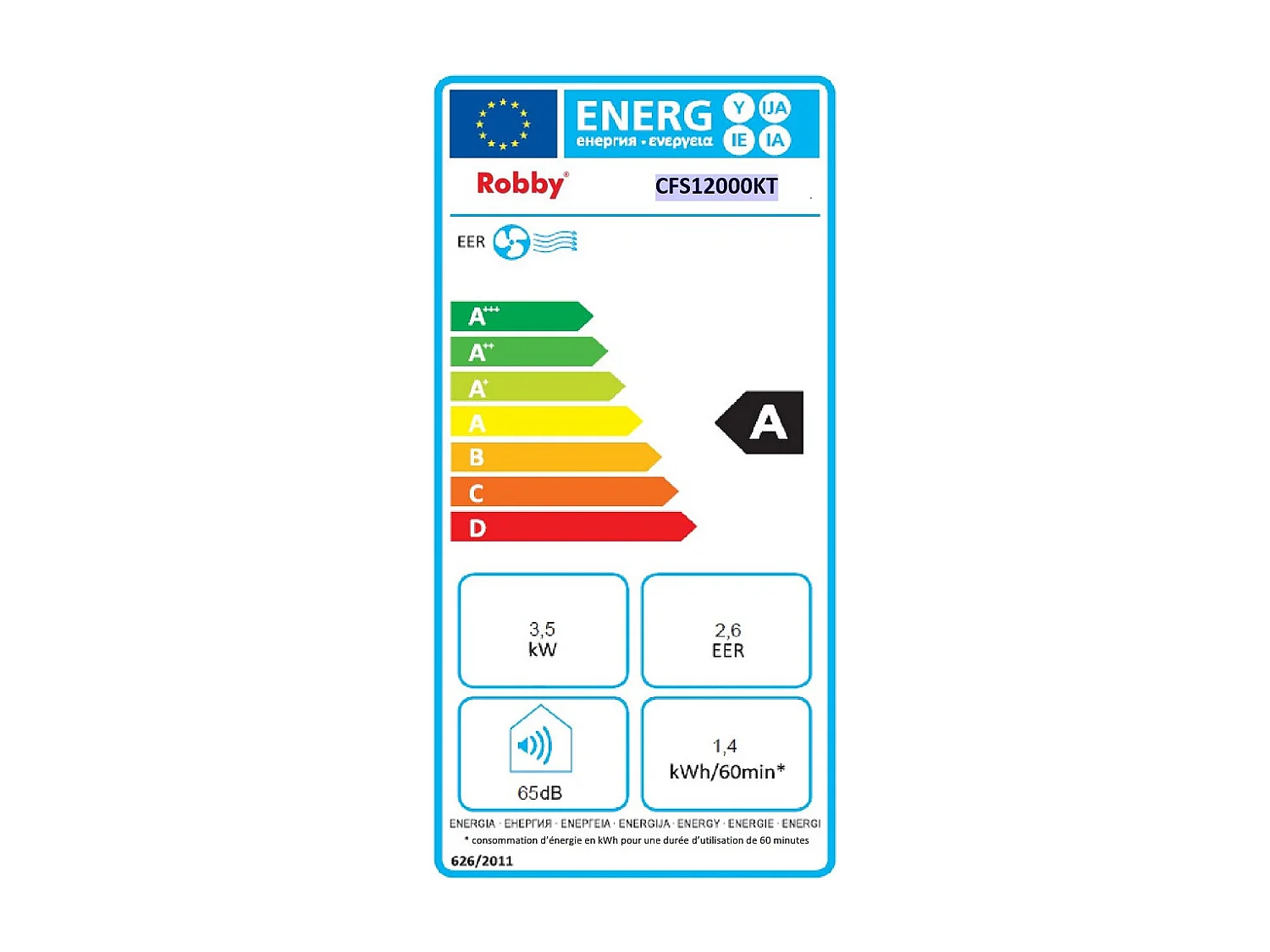 Robby Climatiseur mobile 3540w 36m2 avec kit fenêtre - CFS12000KT