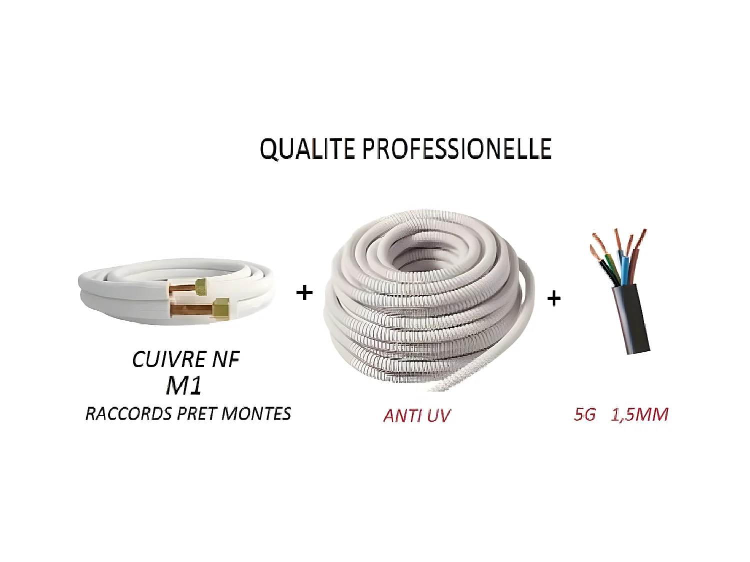 KIT DE RACCORDEMENT COMPLET 1/4 3/8 TOUTE CLIMATISATION 7 METRES PRET A POSER