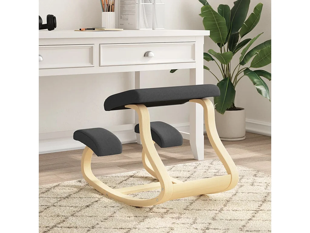 Chaise assis-genoux noir 48x71x51 cm contreplaqué de bouleau