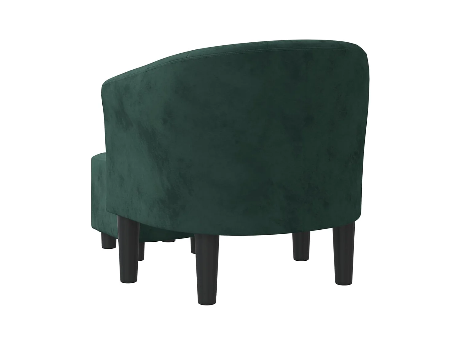 Sillón con taburete terciopelo verde oscuro