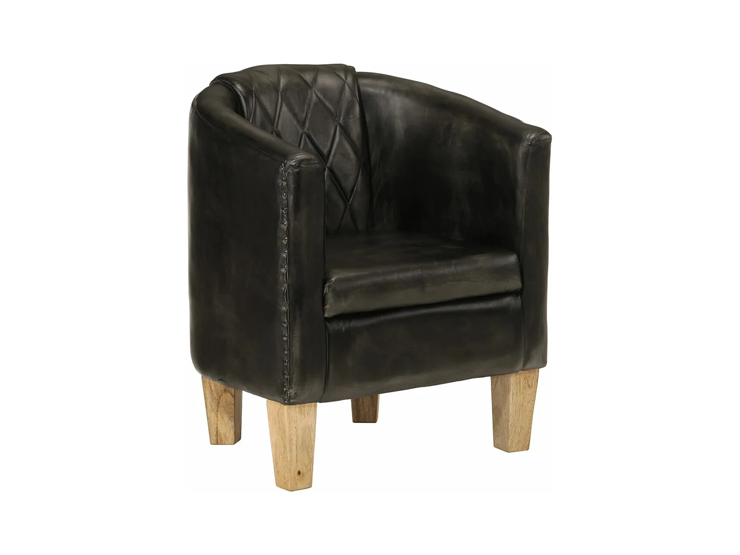 Chaise cabriolet gris cuir véritable