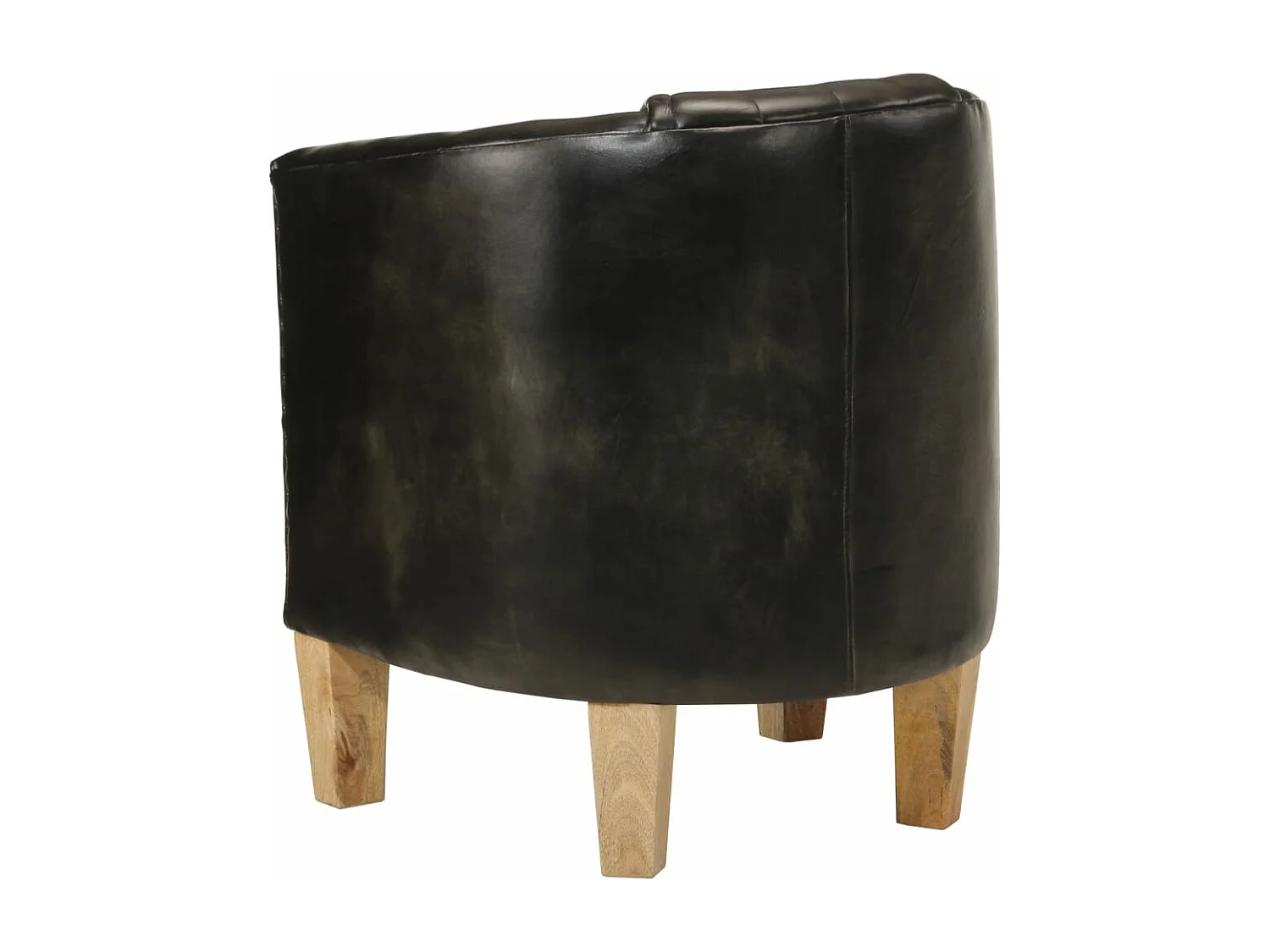 Sillón butaca de cuero auténtico gris