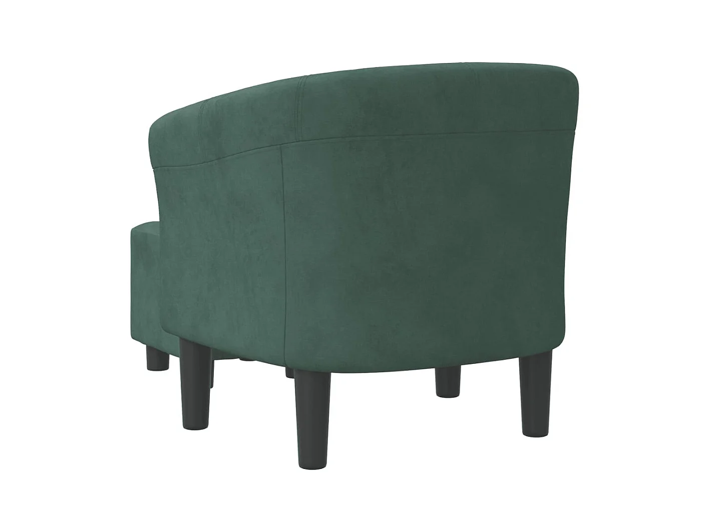 Sillón con taburete terciopelo verde oscuro