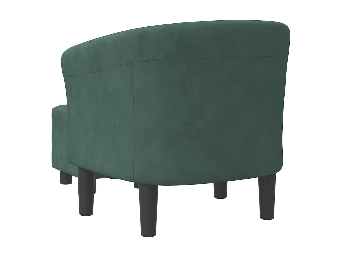 Sillón con taburete terciopelo verde oscuro