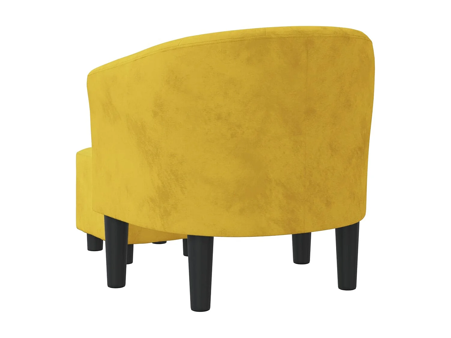Fauteuil avec repose-pied jaune velours