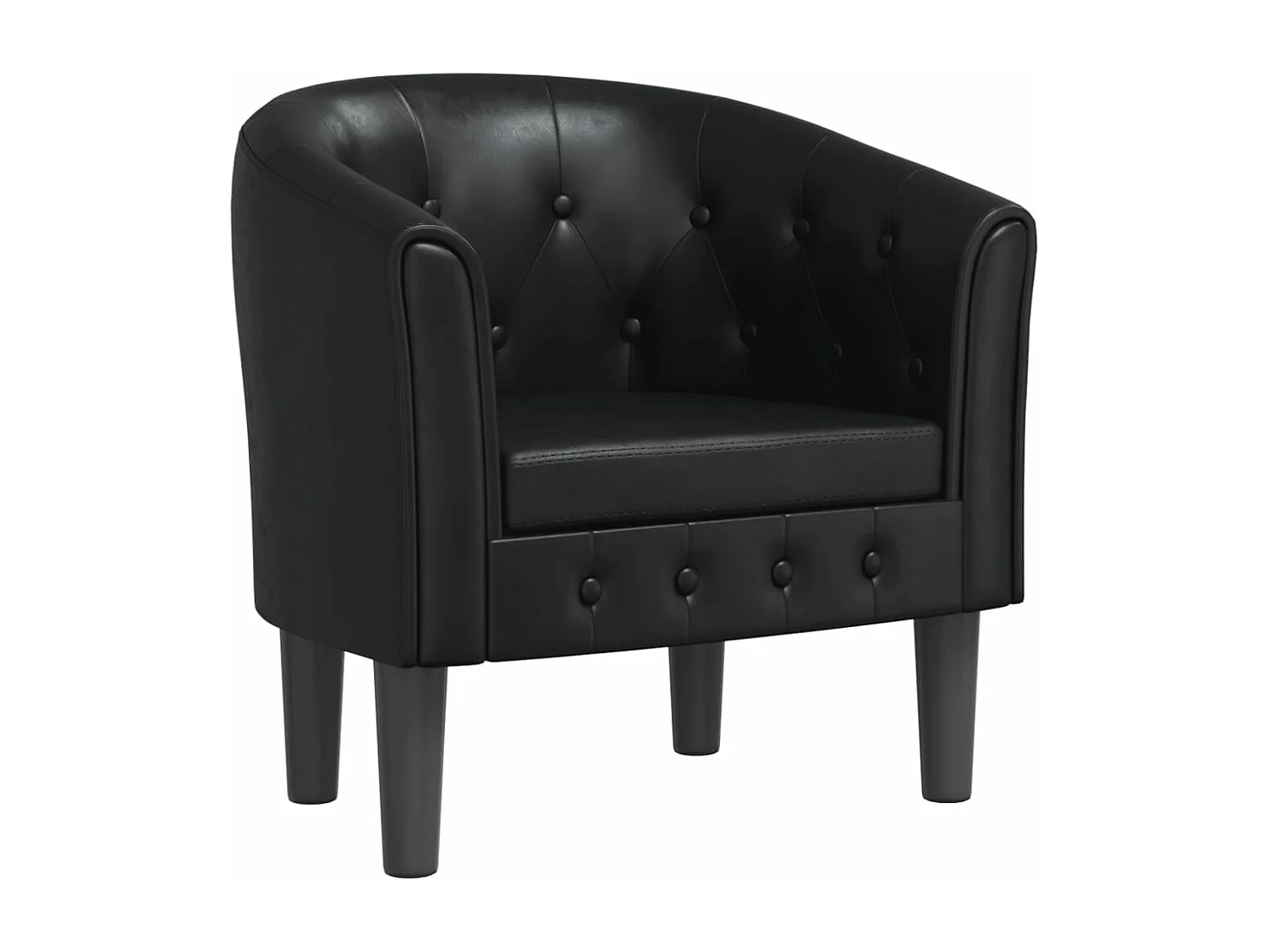 Chaise cabriolet noir similicuir