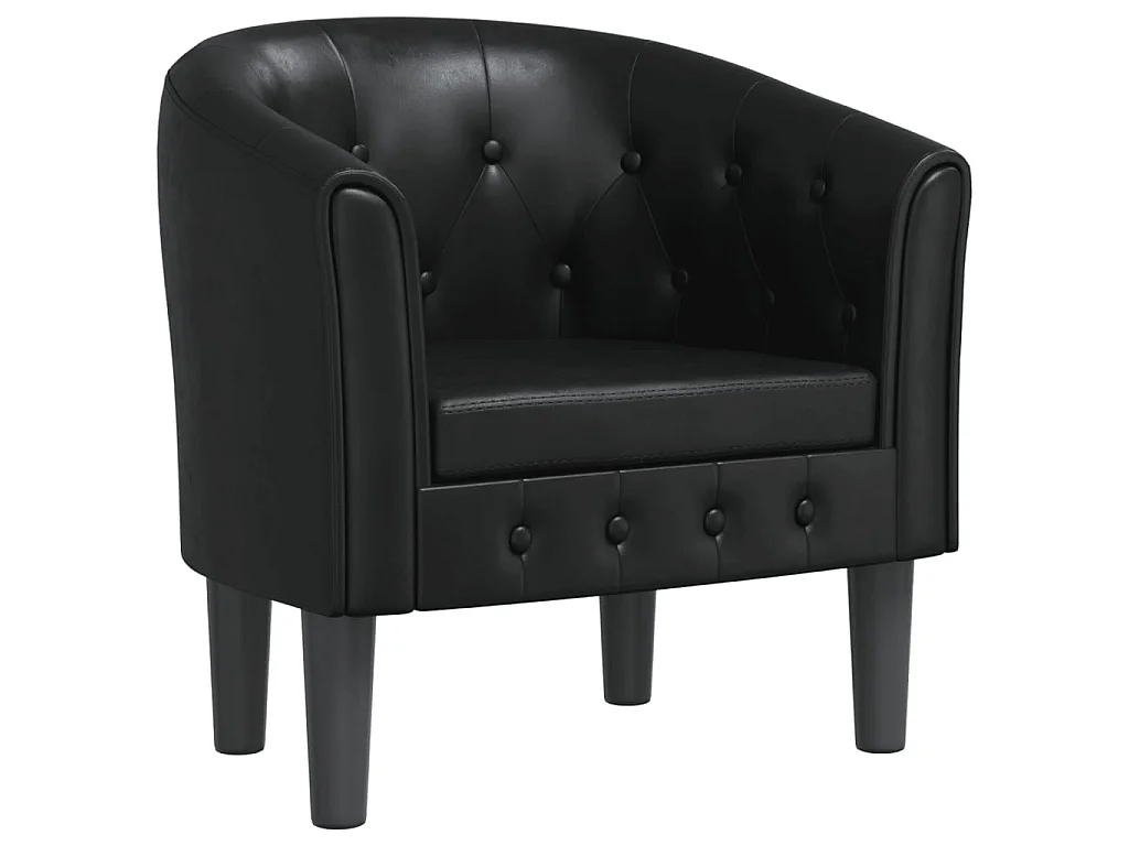 Chaise cabriolet noir similicuir