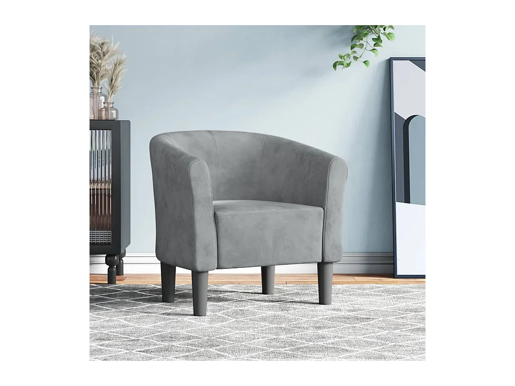 Chaise cabriolet gris foncé velours
