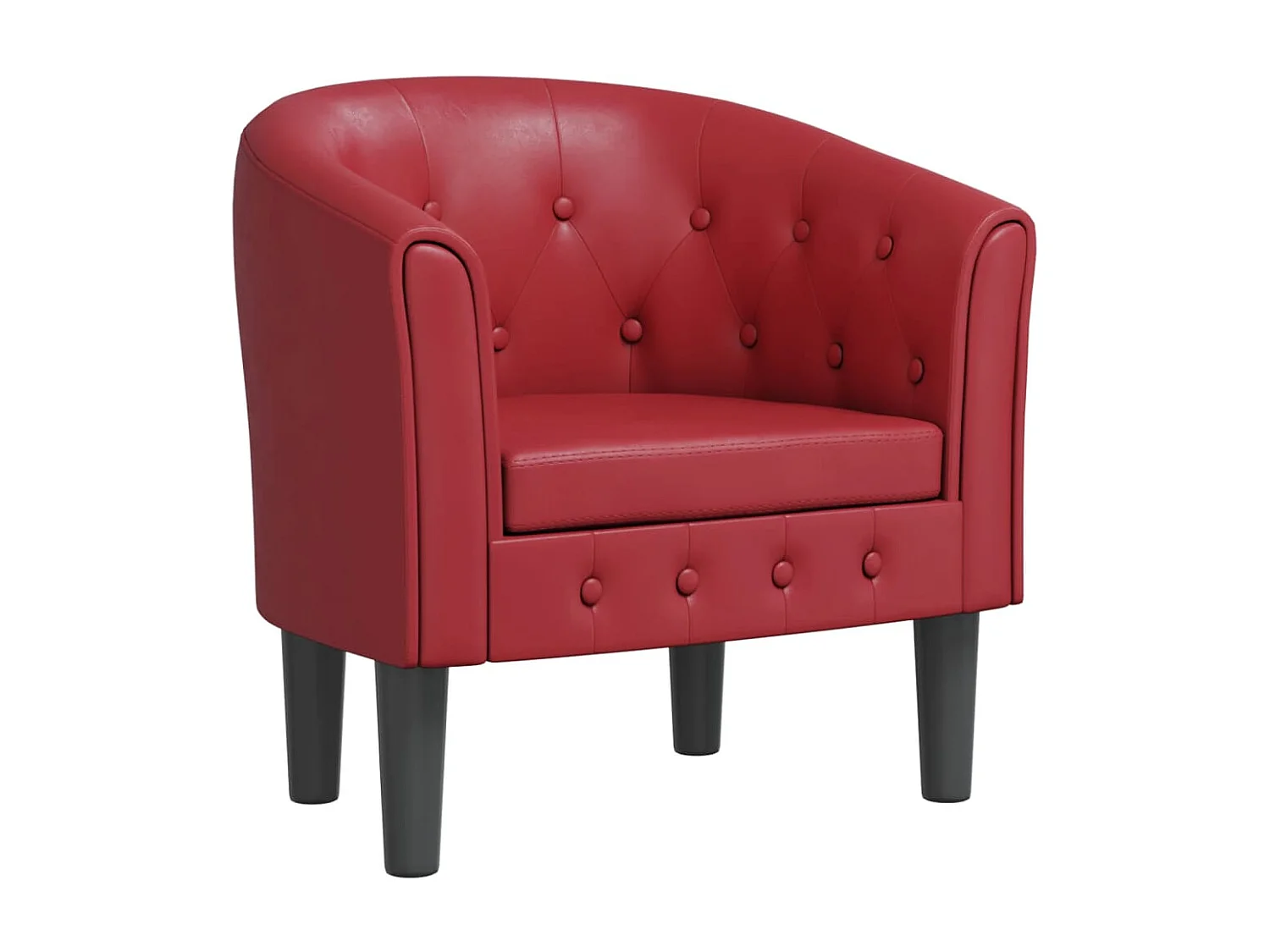 Chaise cabriolet rouge bordeaux similicuir