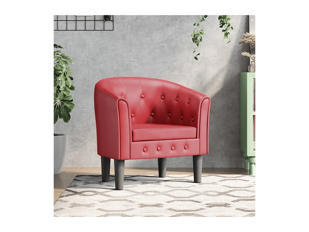 Chaise cabriolet rouge bordeaux similicuir
