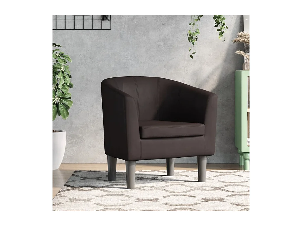 Fauteuil marron similicuir