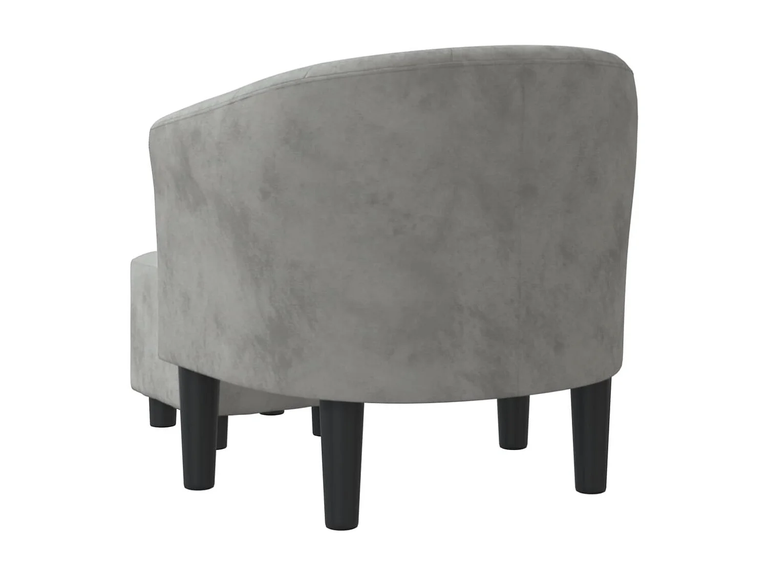 Sillón con taburete terciopelo gris claro