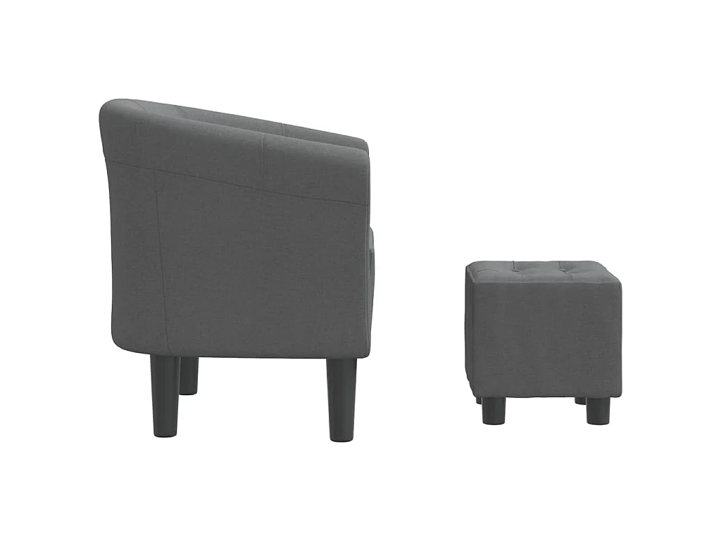 Chaise cabriolet avec repose-pied gris foncé tissu