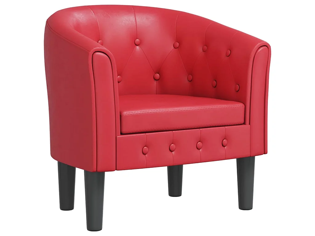 Chaise cabriolet rouge similicuir