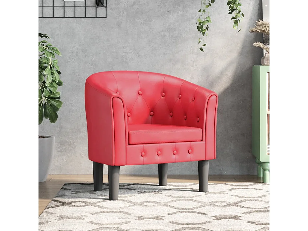 Chaise cabriolet rouge similicuir