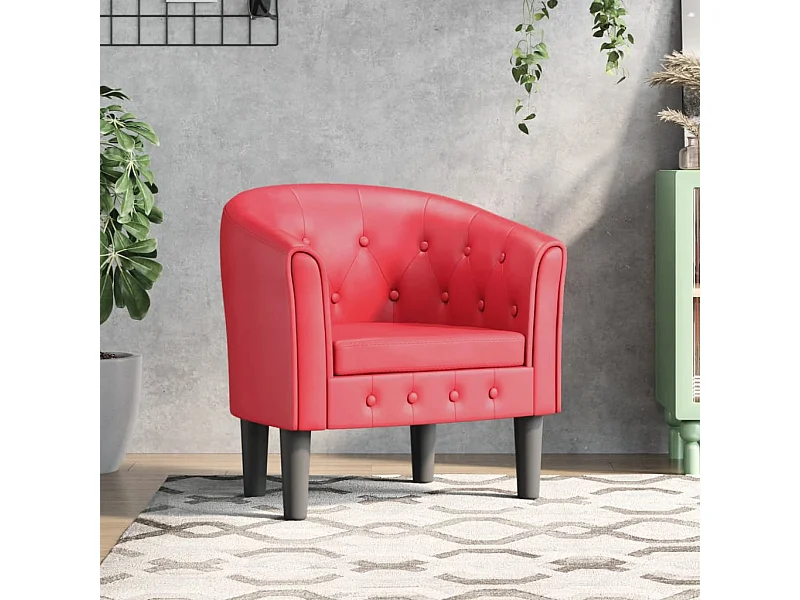 Clubsessel Rot Kunstleder