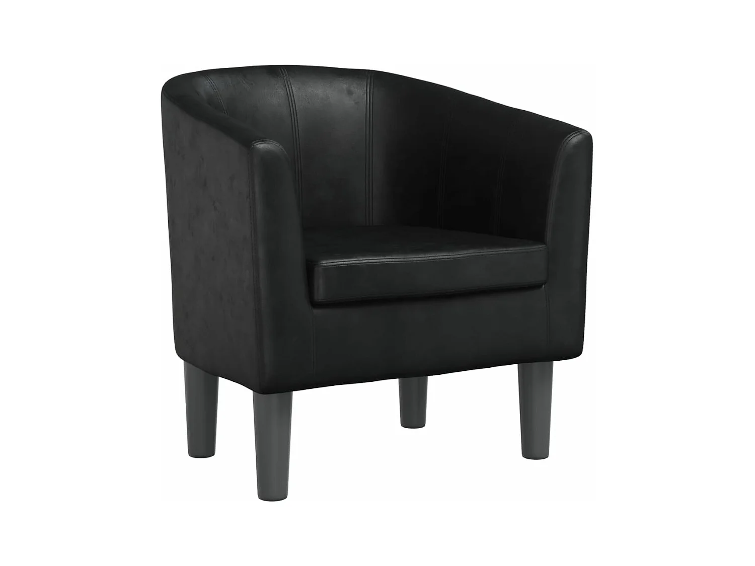 Kuipstoel kunstleer zwart