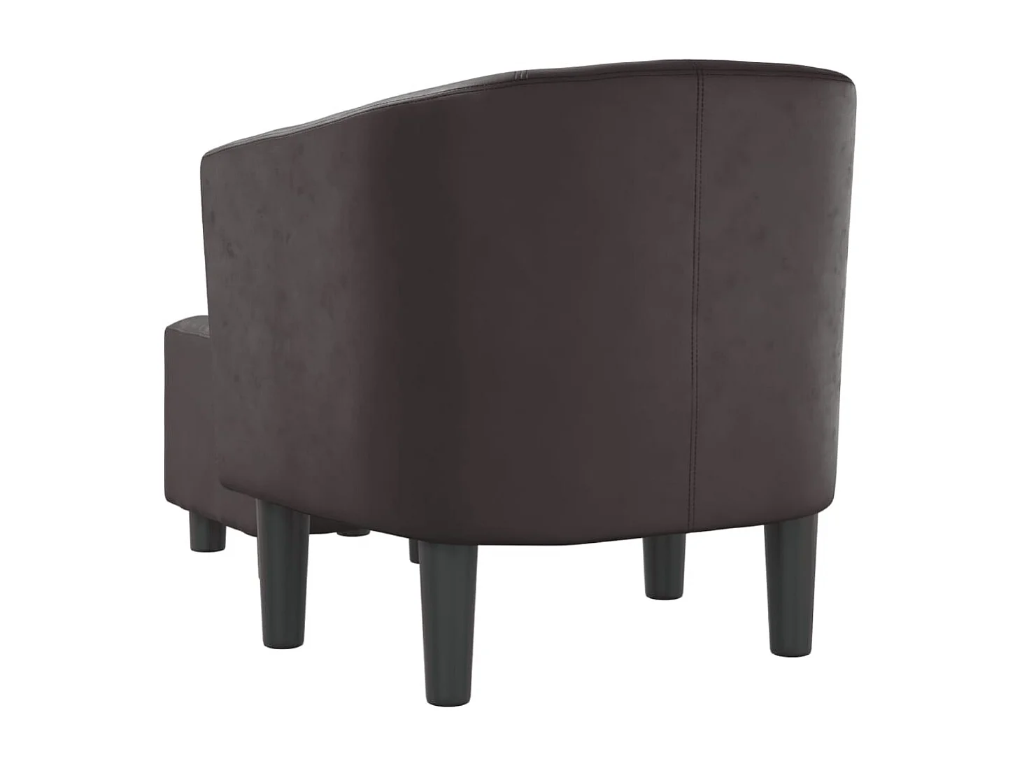 Sillón con taburete cuero sintético marrón