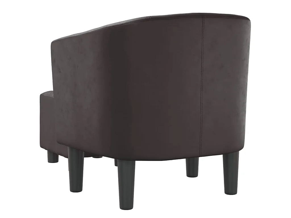 Fauteuil avec repose-pied marron similicuir