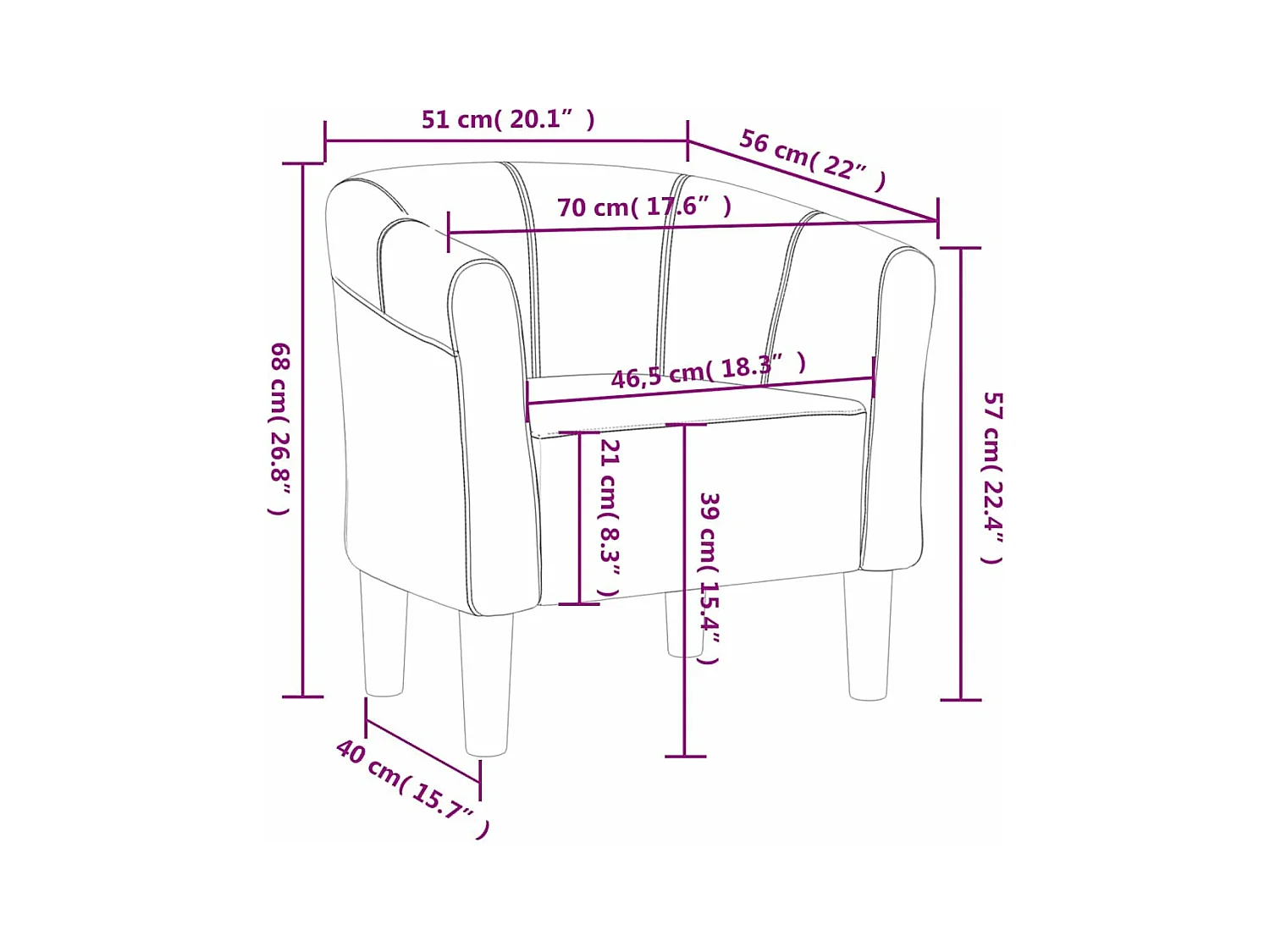 Kuipstoel fluweel zwart