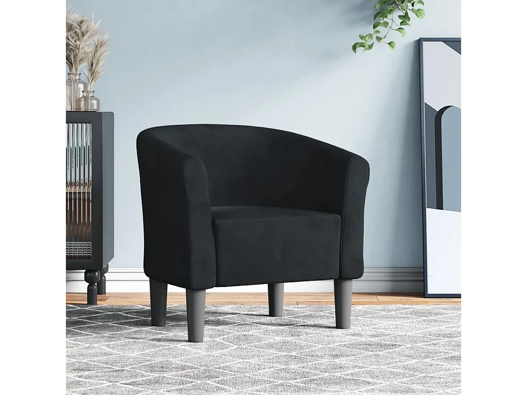 Chaise cabriolet noir velours
