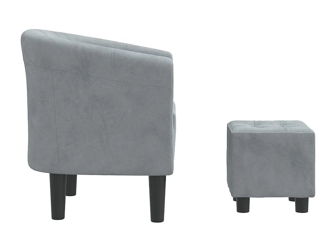 Chaise cabriolet avec repose-pied gris foncé velours