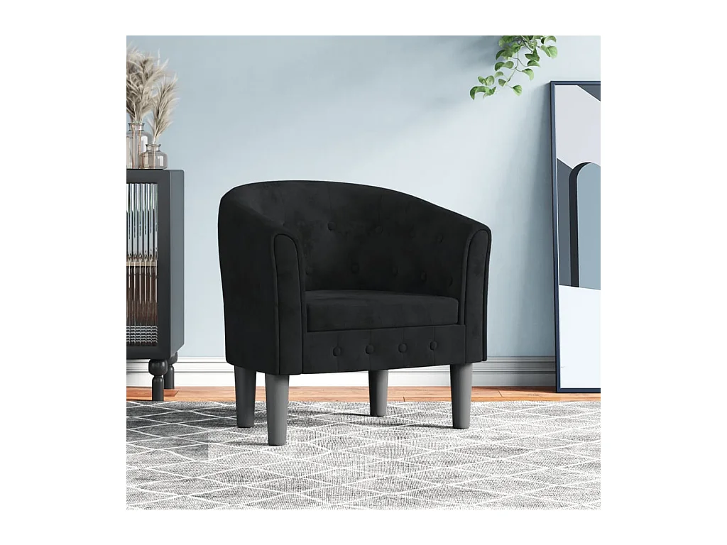 Chaise cabriolet noir velours