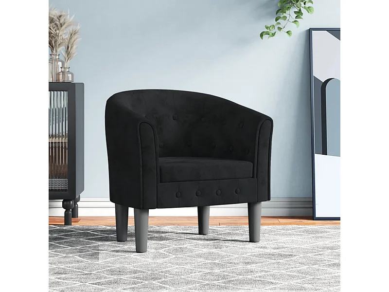 Chaise cabriolet noir velours
